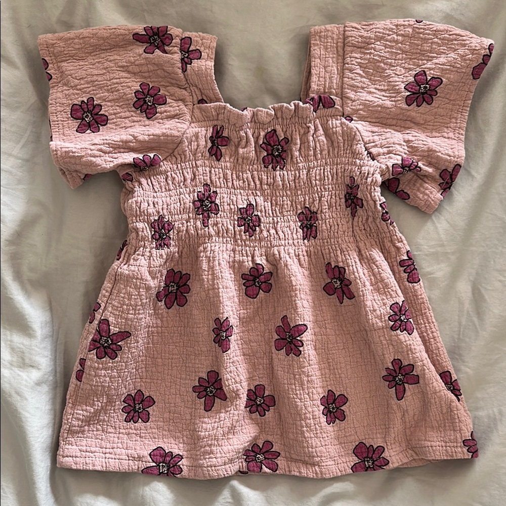 Jessica Simpson Pink Smocked Sundress with Flutter Sleeves